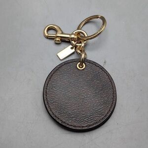 Coach Mirror Bag Charm in signature canvas with a dogleash clip and key ring